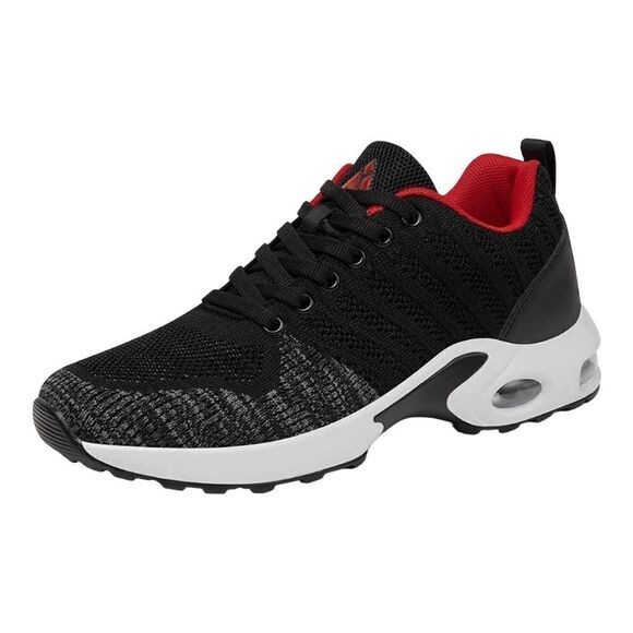 Mishansha Women's Black Red Breathable Air Cushion Running Walking Sneakers - Picture 1 of 10